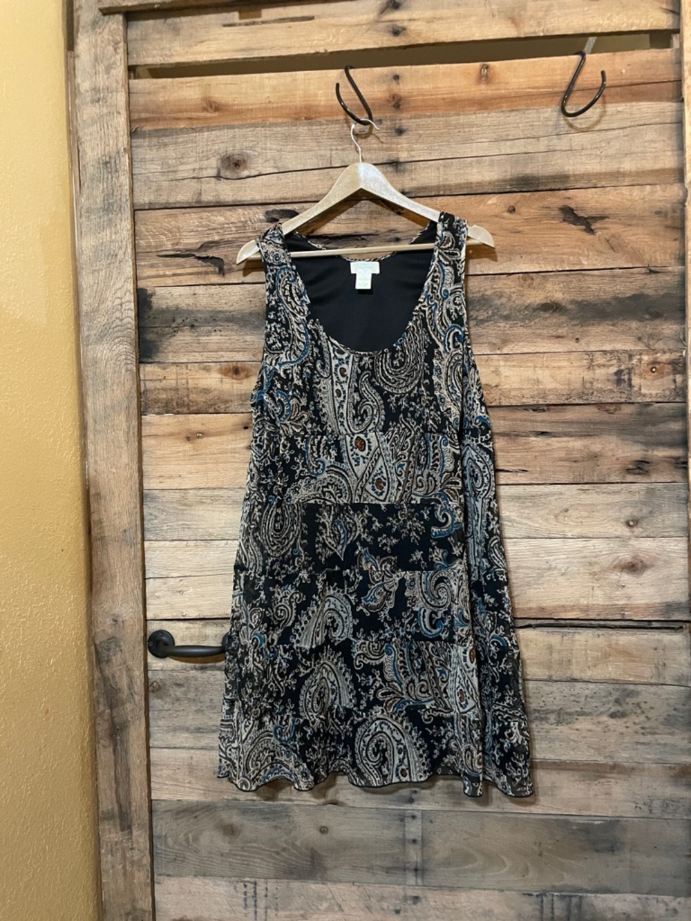 Maurices Black and Cream Paisley Mini Dress